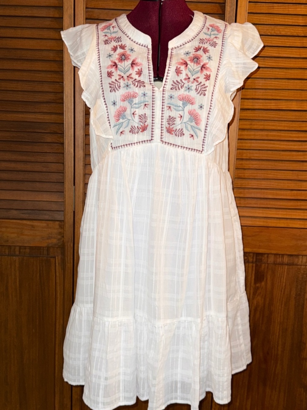 Sonoma Life + Style White Cotton Crochet Lace Tiered Boho Midi Dress XL NEW